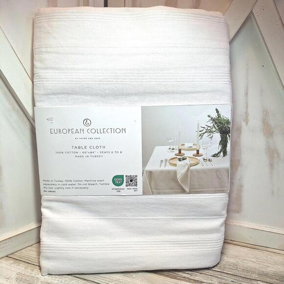 Other - Thyme & Sage 60”X84” 100% Cotton Tablecloth European Collection Standard Turkey